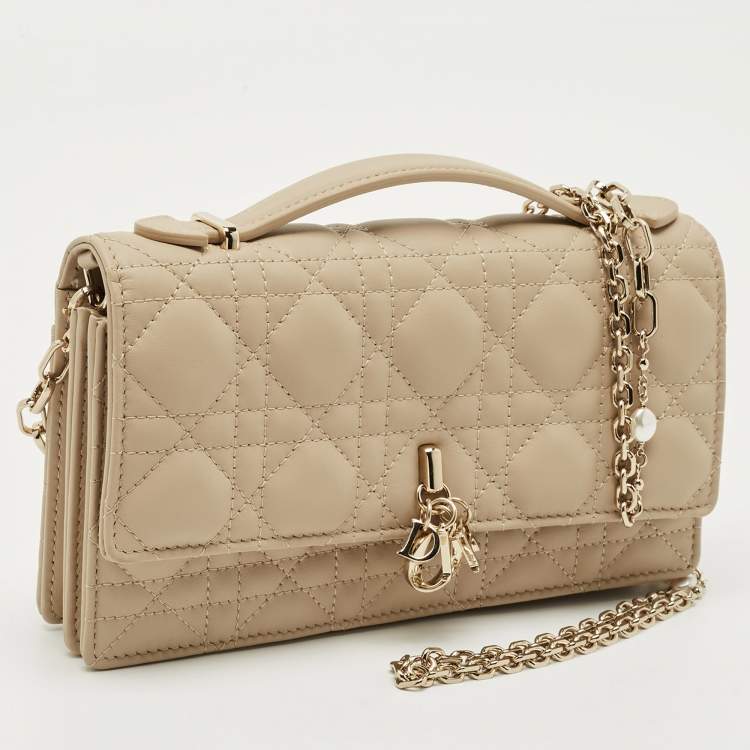 مملوكة مسبقًا Dior Beige Cannage Leather Mini My Dior Top Handle Bag