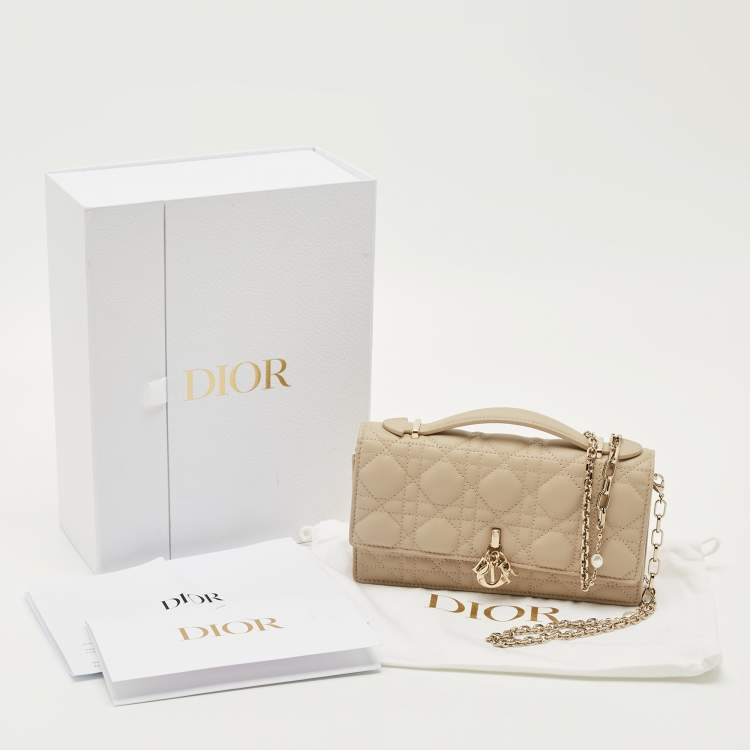 مملوكة مسبقًا Dior Beige Cannage Leather Mini My Dior Top Handle Bag