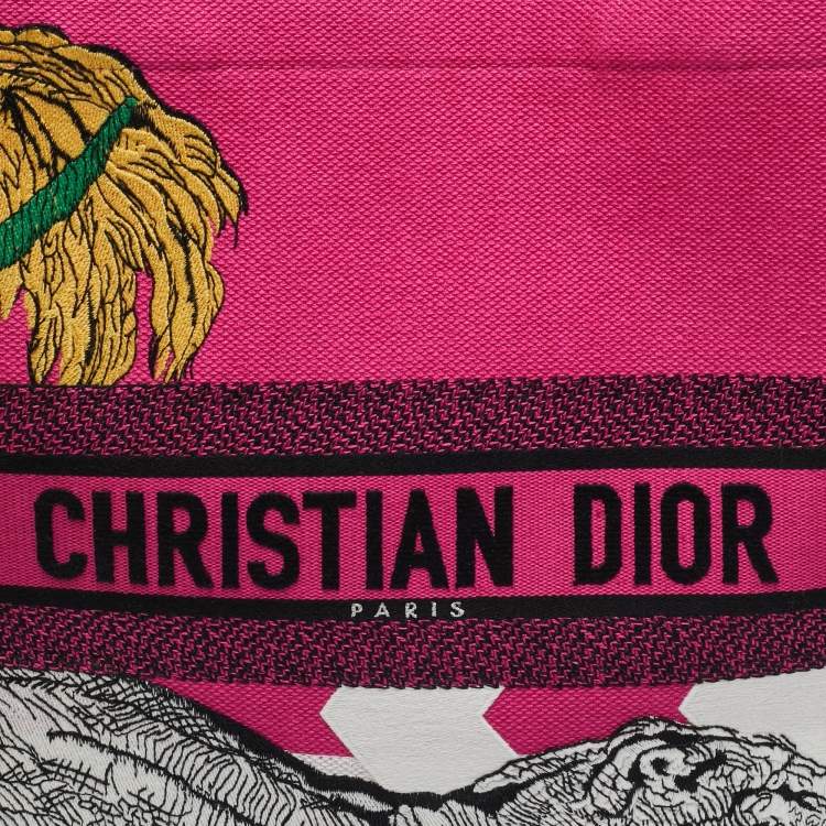 مملوكة مسبقًا Dior Multicolor Jungle Pop Embroidered Canvas Large Book Tote