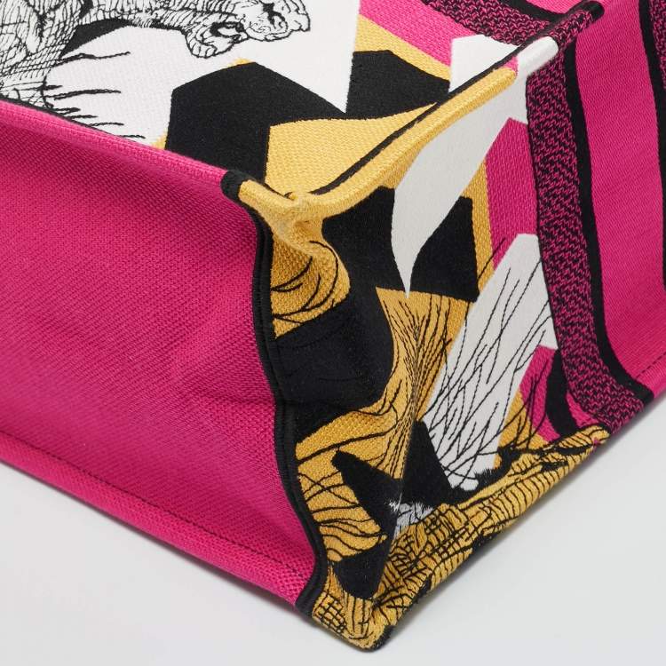 مملوكة مسبقًا Dior Multicolor Jungle Pop Embroidered Canvas Large Book Tote