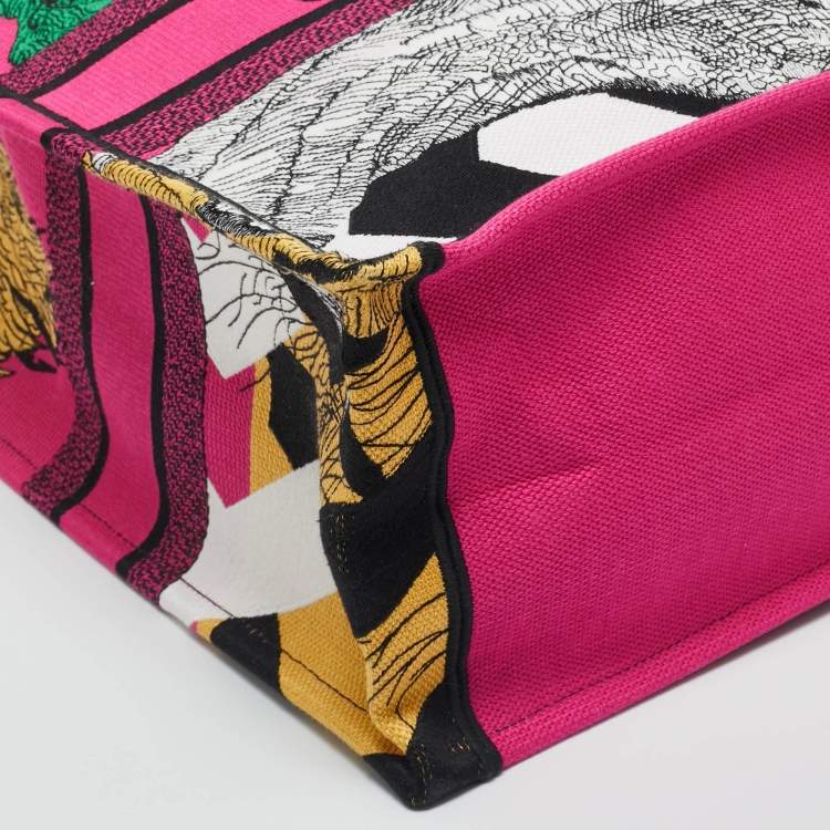 مملوكة مسبقًا Dior Multicolor Jungle Pop Embroidered Canvas Large Book Tote