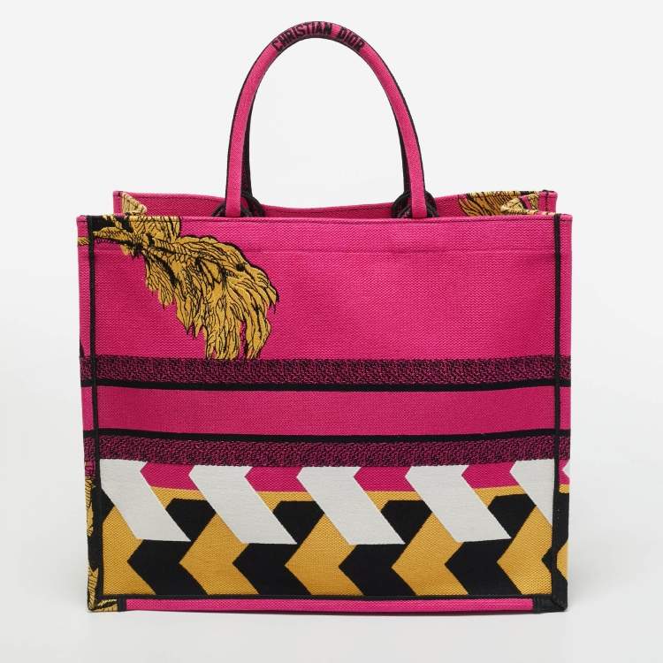 مملوكة مسبقًا Dior Multicolor Jungle Pop Embroidered Canvas Large Book Tote