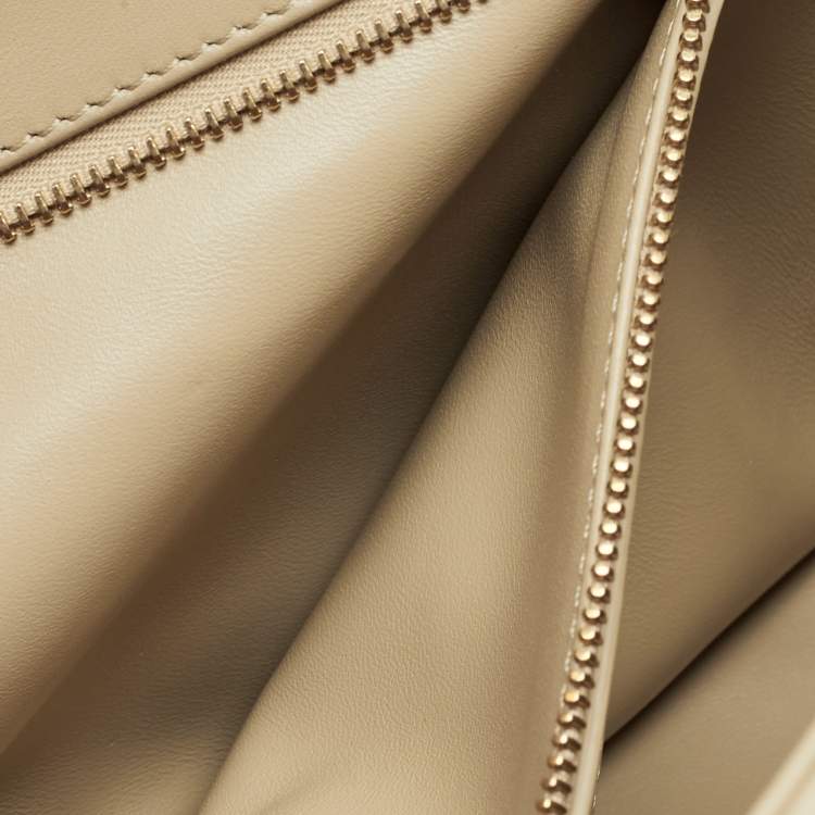 Pre Owned Dior Beige Cannage Leather Large Caro Shoulder Bag