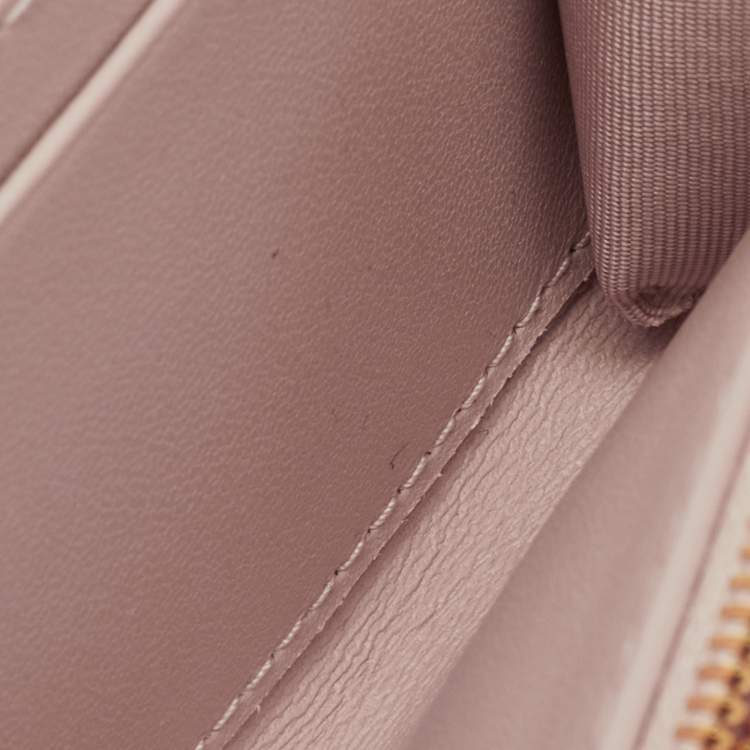 Pre Owned Dior Powder Beige Cannage Leather My Dior Glycine Wallet