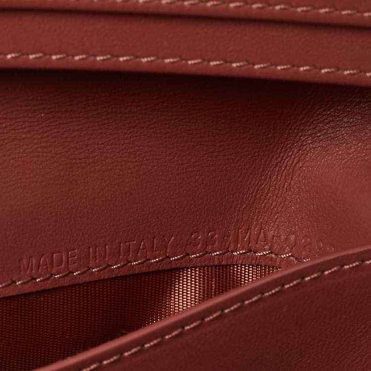 Pre Owned Dior Lady Dior Bloom Dusty Pink Leather Flap Card Holder