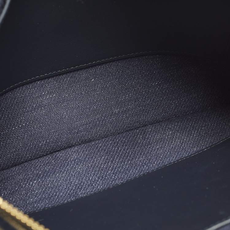 Pre Owned Dior Caro Daily Navy Blue/Beige Canvas and Raffia Pouch