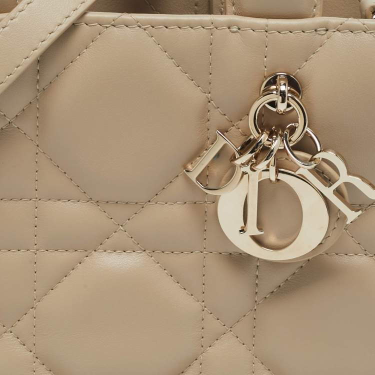 Pre Owned Dior Book Mini Beige Cannage Leather Tote