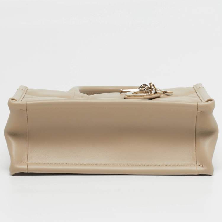 Pre Owned Dior Book Mini Beige Cannage Leather Tote