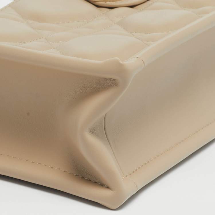 Pre Owned Dior Book Mini Beige Cannage Leather Tote