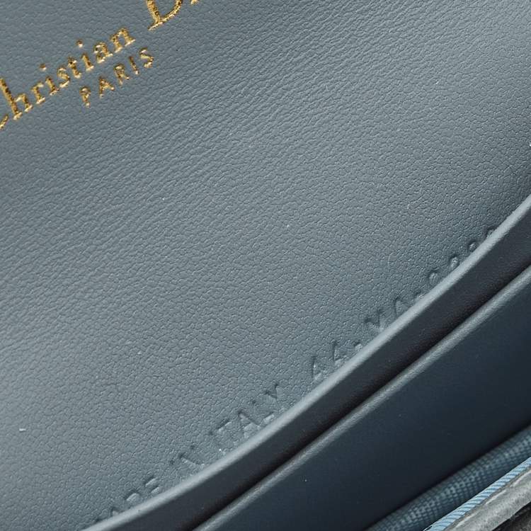 Pre Owned Dior Saddle Light Blue Leather Card Holder