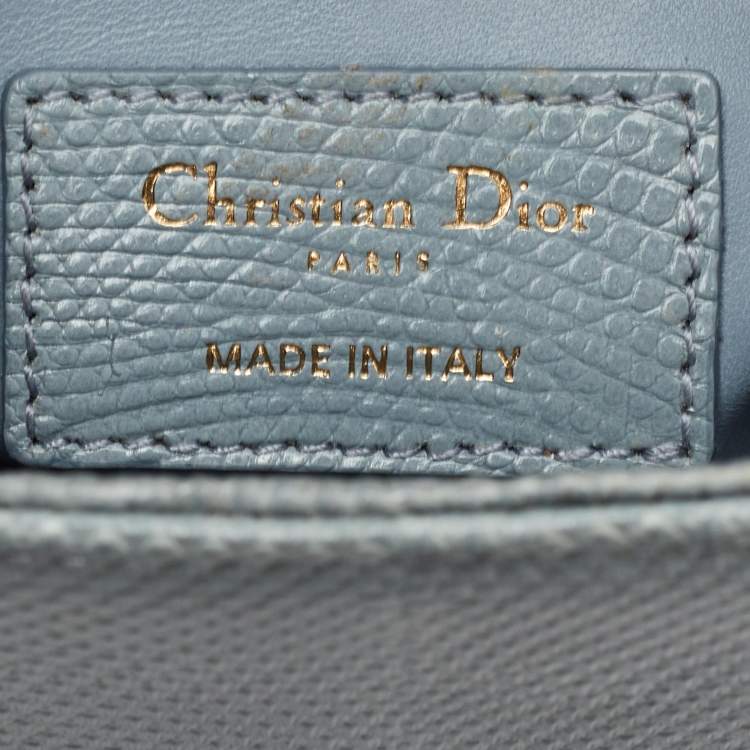 Pre Owned Dior Lady Dior Small Light Grey Lizard Tote