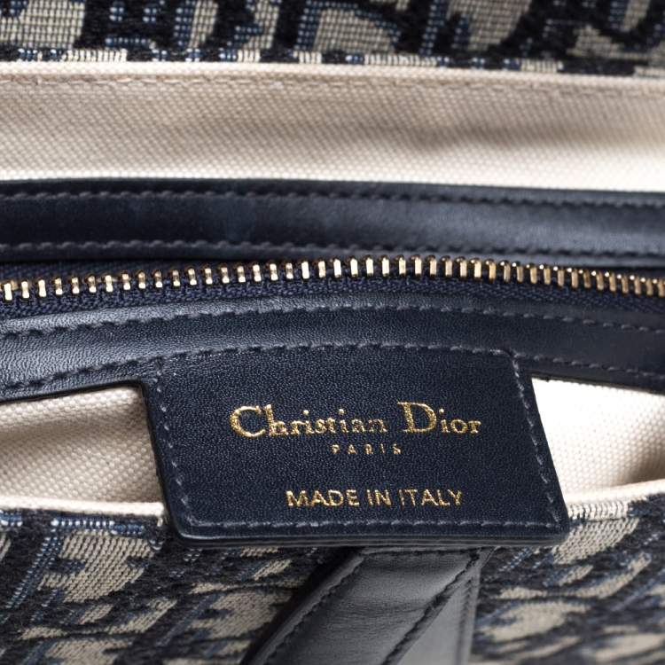 Pre Owned Dior Blue Diorissimo Canvas and Leather Saddle Bag