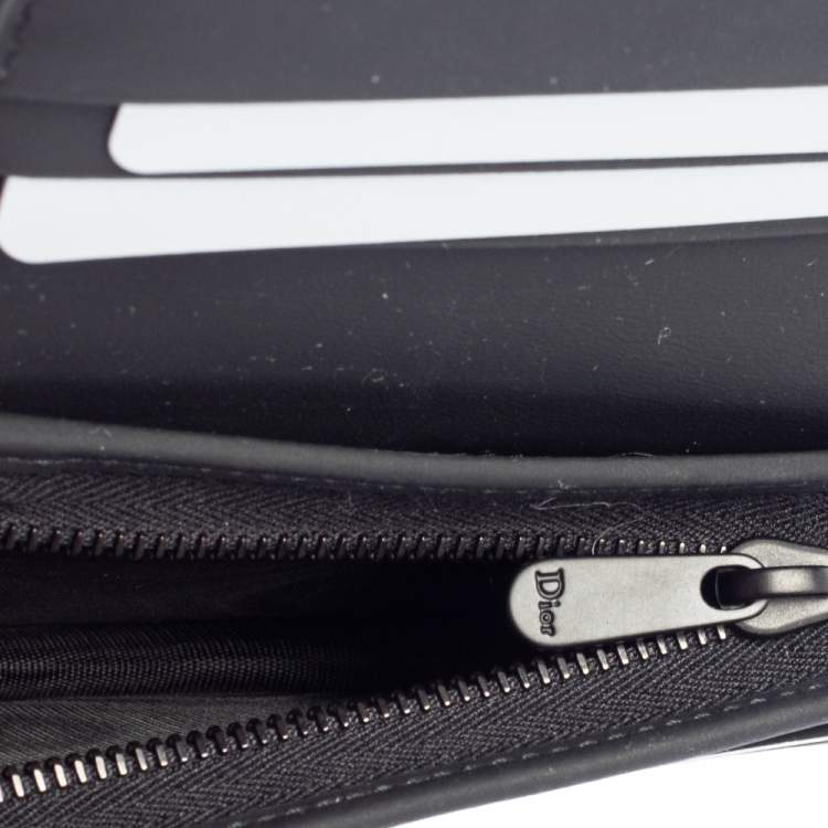 Pre Owned Dior Black Ultramatte Cannage Leather Lady Dior Flap Card Holder