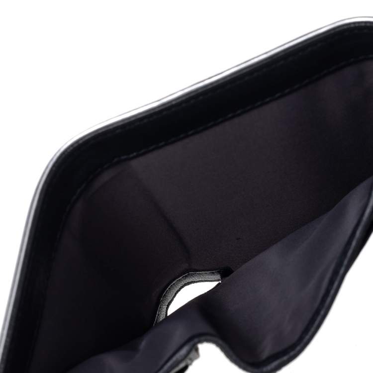 Pre Owned Dior Metallic Silver Micro Cannage Leather Diorama Wallet