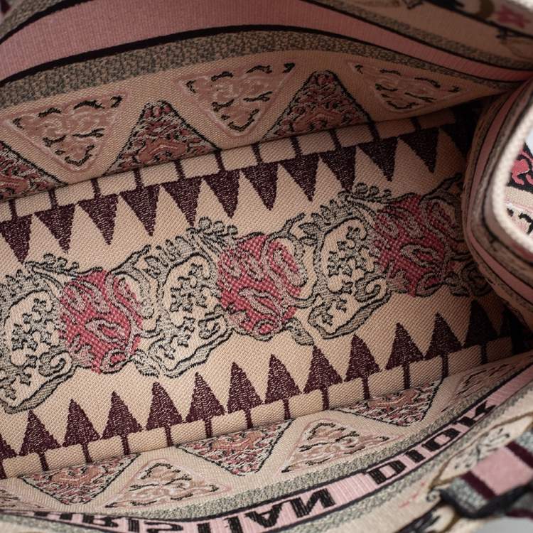 Pre Owned Dior Multicolor Embroidered Canvas Geometric Book Tote