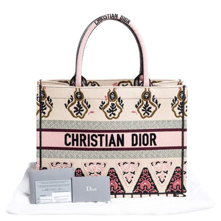 Pre Owned Dior Multicolor Embroidered Canvas Geometric Book Tote
