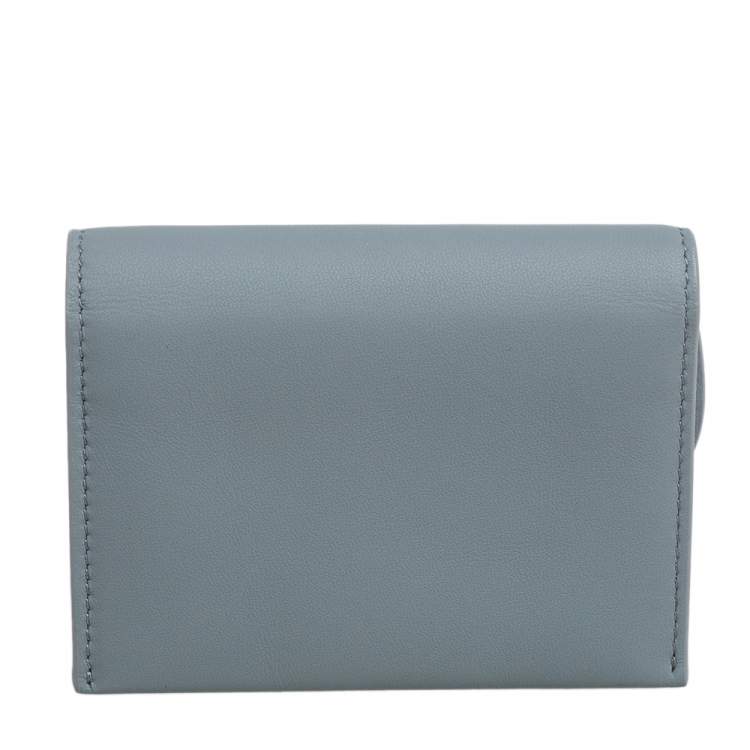 Pre Owned Dior Grey Ultramatte Leather Saddle 5-Gusset Card Holder