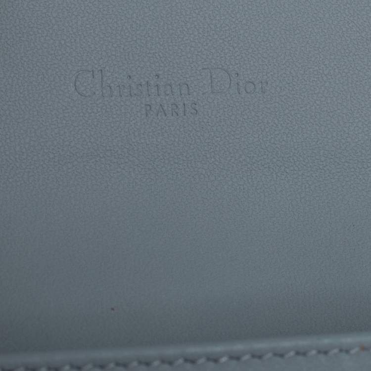 Pre Owned Dior Grey Ultramatte Leather Saddle 5-Gusset Card Holder