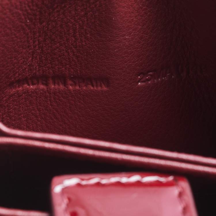 Pre Owned  Dior Red Cannage Patent Leather Lady Dior Gusset Card Case 