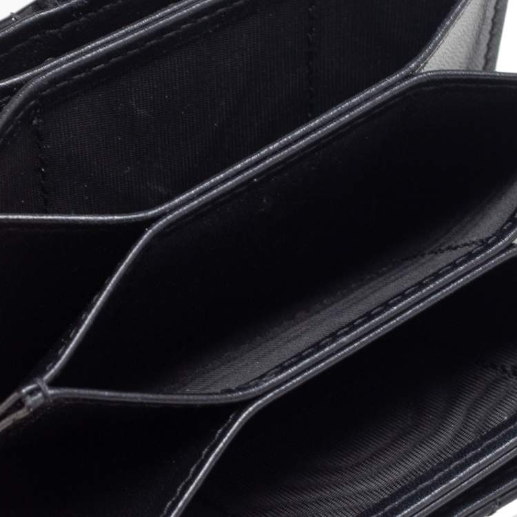 Pre Owned  Dior Black Cannage Patent Leather Lady Dior Gusset Card Case 