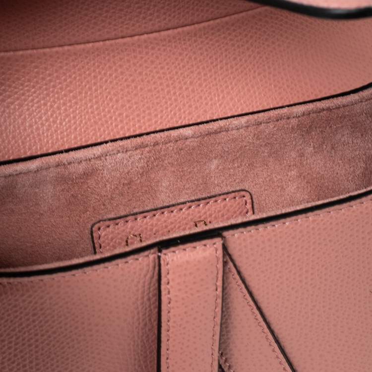 Pre Owned Dior Pink Leather Saddle Shoulder Bag