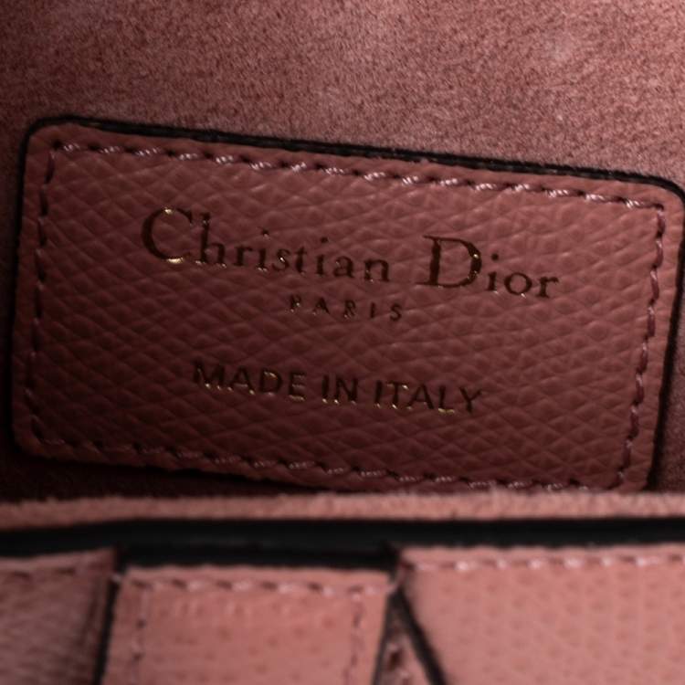 Pre Owned Dior Pink Leather Saddle Shoulder Bag