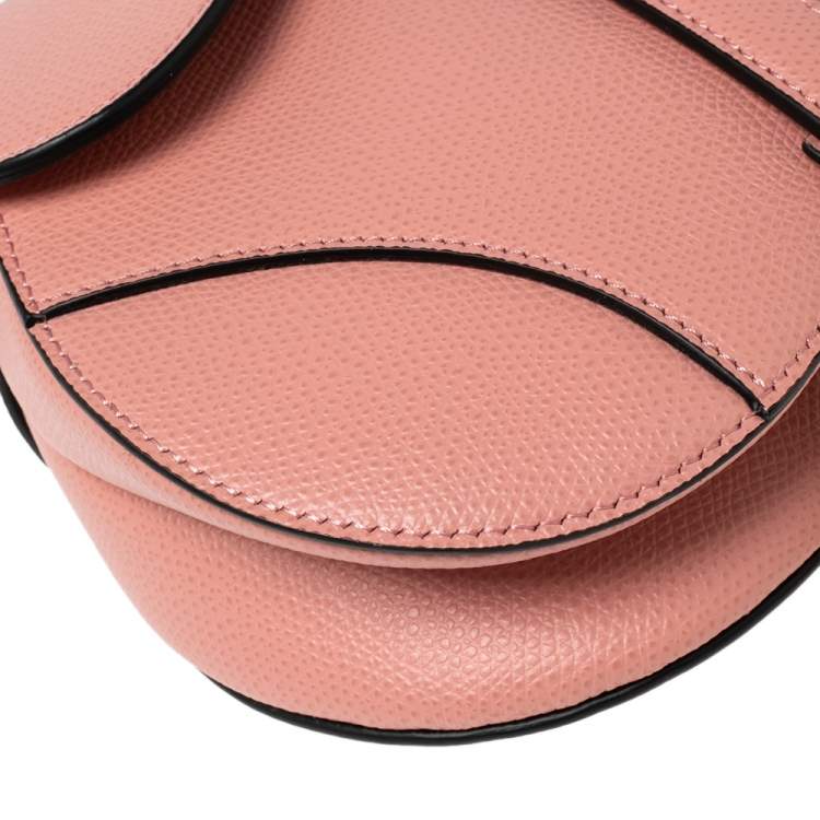 Pre Owned Dior Pink Leather Saddle Shoulder Bag