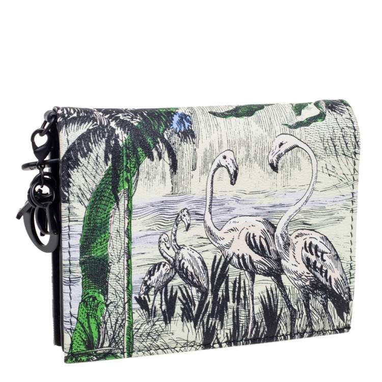 Pre Owned Dior Multicolor De Jouy Print Leather Lady Dior Flap Wallet