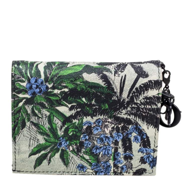 Pre Owned Dior Multicolor De Jouy Print Leather Lady Dior Flap Wallet