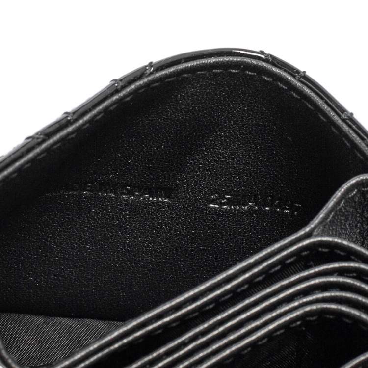 Pre Owned Dior Black Cannage Patent Leather Gusset Card Holder