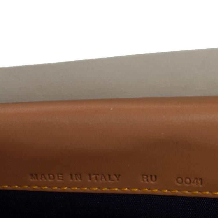 Pre Owned Dior Navy Blue Denim Saddle Trifold Continental Wallet