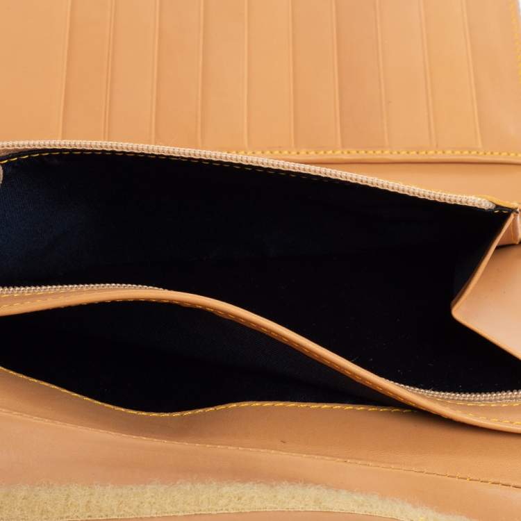 Pre Owned Dior Navy Blue Denim Saddle Trifold Continental Wallet