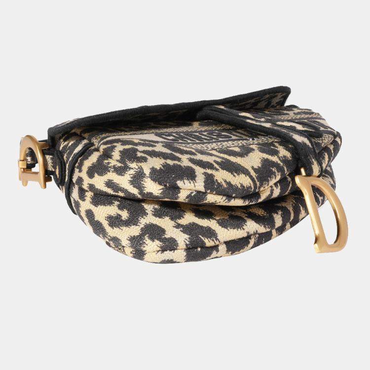 Pre Owned Dior Beige Leather Multicolor Mizza Embroidery Saddle Hobo Bag