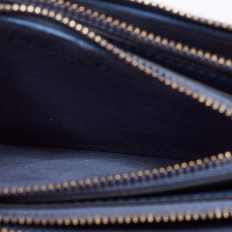 Pre Owned Dior Blue Leather Saddle Triple Zip Crossbody Bag