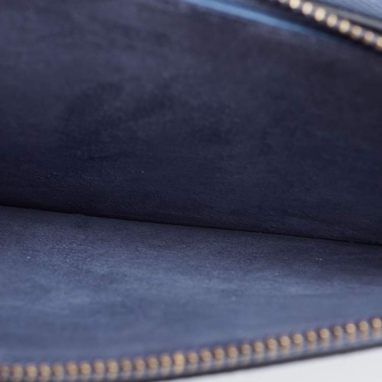 Pre Owned Dior Blue Leather Saddle Triple Zip Crossbody Bag