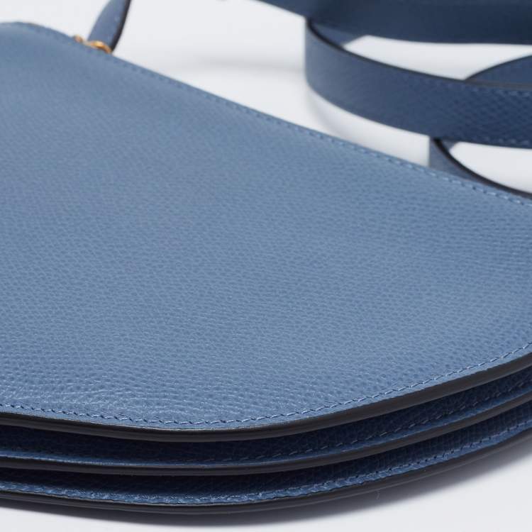 Pre Owned Dior Blue Leather Saddle Triple Zip Crossbody Bag