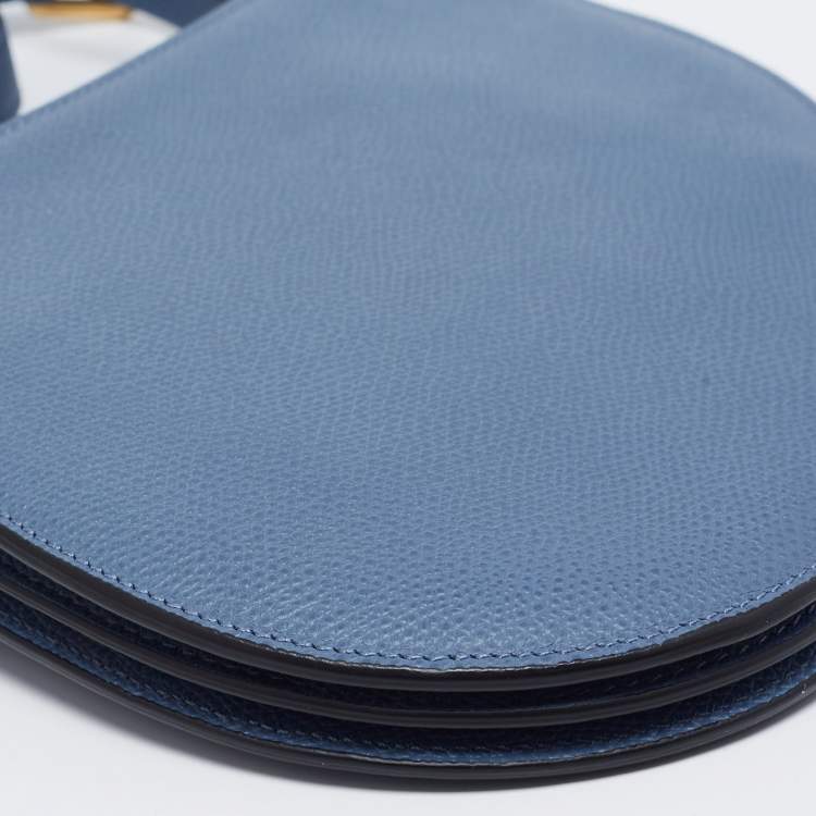 Pre Owned Dior Blue Leather Saddle Triple Zip Crossbody Bag