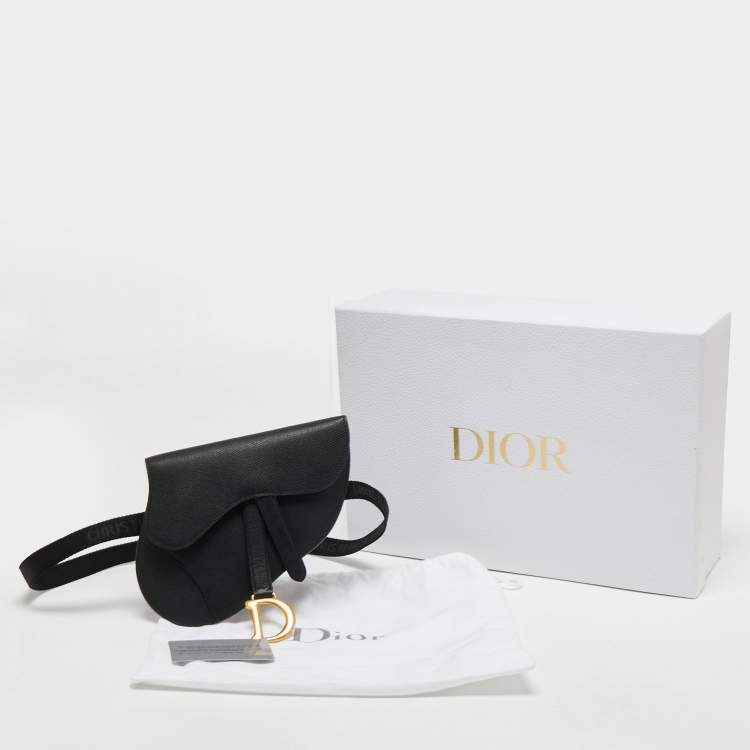 Pre Owned Dior Black Leather Saddle Belt Bag