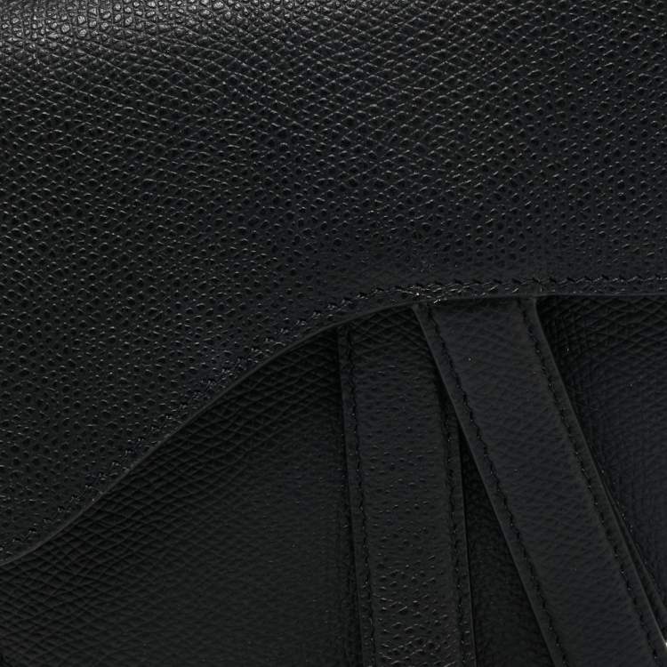 Pre Owned Dior Black Leather Saddle Belt Bag