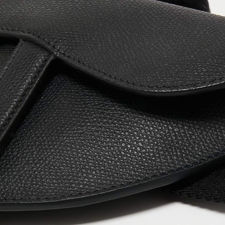 Pre Owned Dior Black Leather Saddle Belt Bag