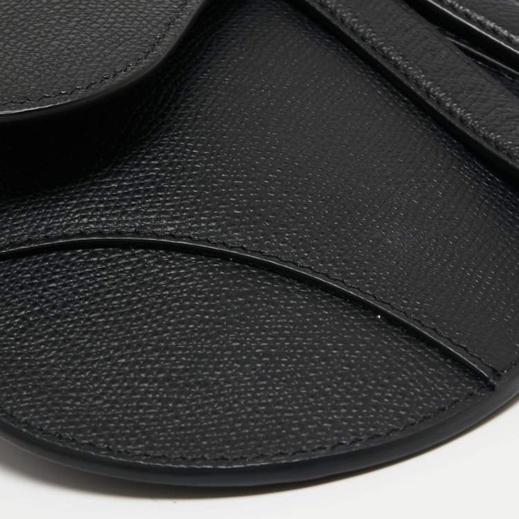 Pre Owned Dior Black Leather Saddle Belt Bag