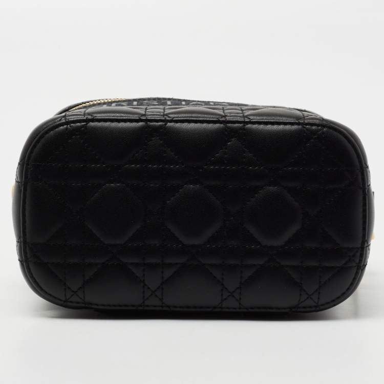 Pre Owned Dior Black Cannage Leather Small Diortravel Vanity Case