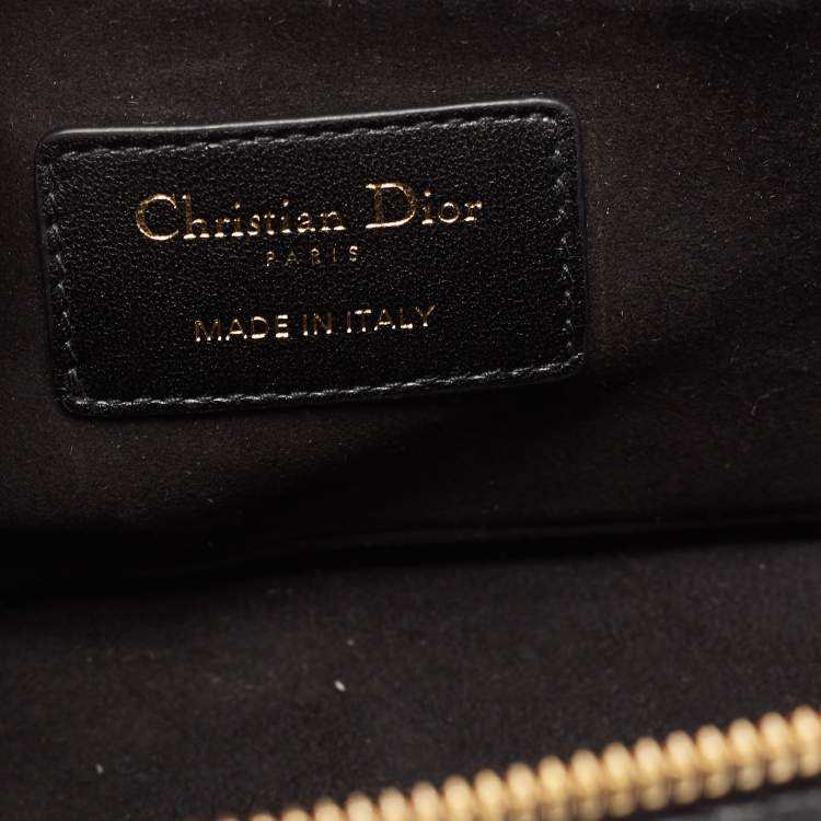 Pre Owned Dior Black Cannage Leather Small Diortravel Vanity Case
