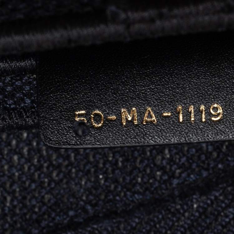 Pre Owned Dior Navy Blue Canvas Camouflage Embroidered Saddle Bag