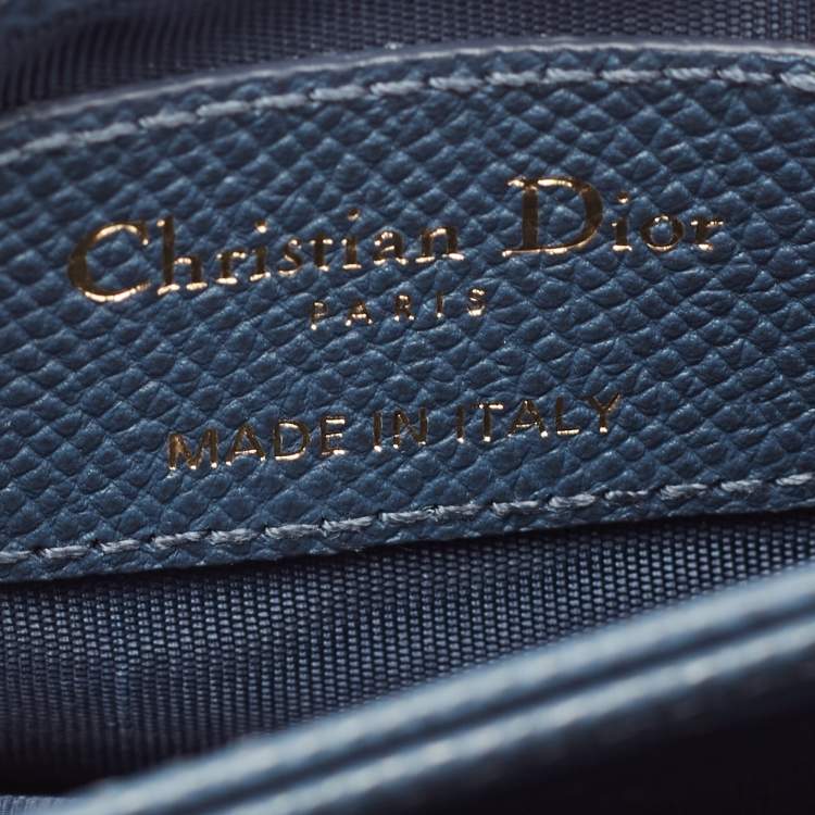 Pre Owned Dior Blue Leather 30 Montaigne 5 Gusset Card Holder