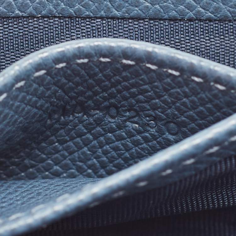 Pre Owned Dior Blue Leather 30 Montaigne 5 Gusset Card Holder