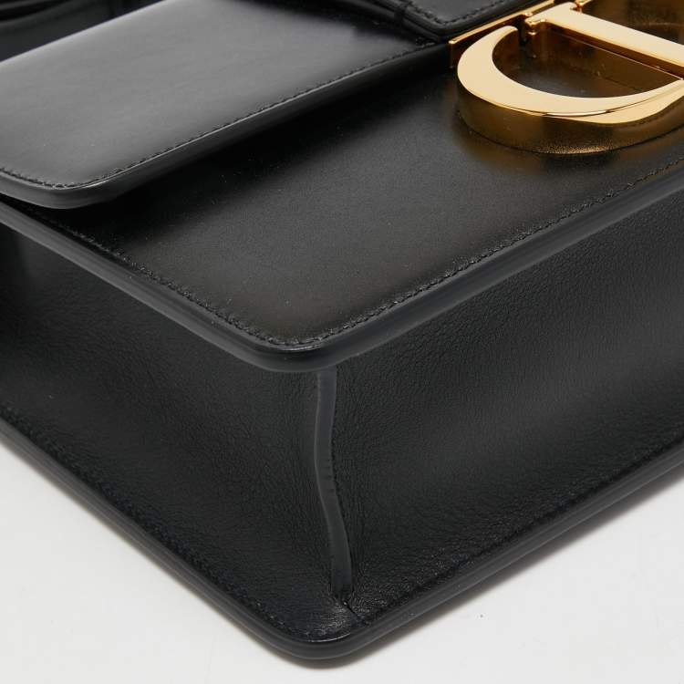 Pre Owned Dior Black Leather 30 Montaigne Shoulder Bag