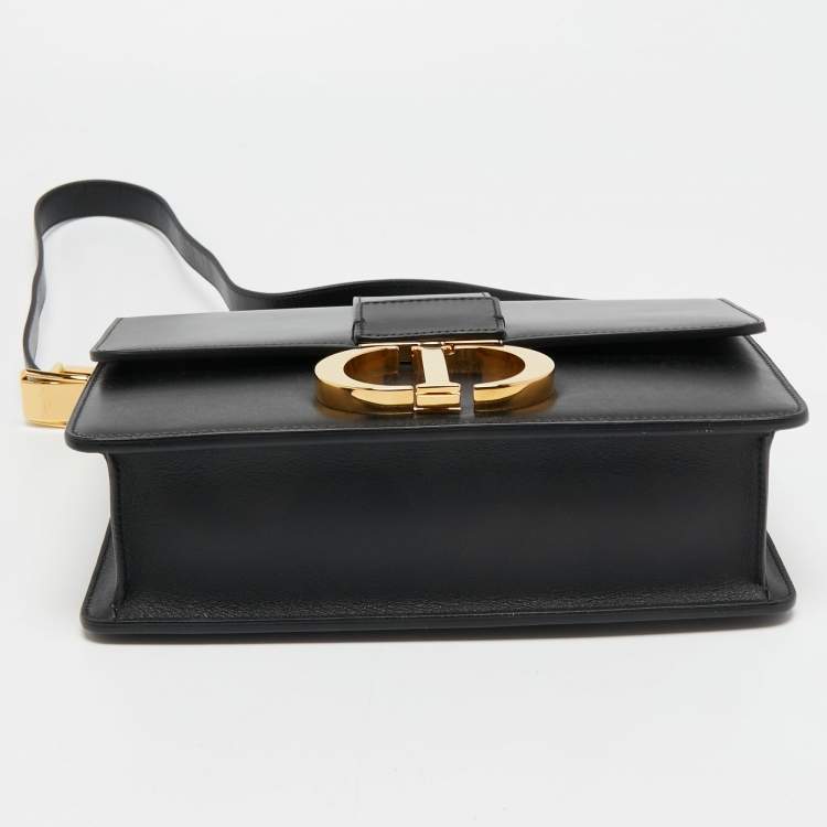 Pre Owned Dior Black Leather 30 Montaigne Shoulder Bag