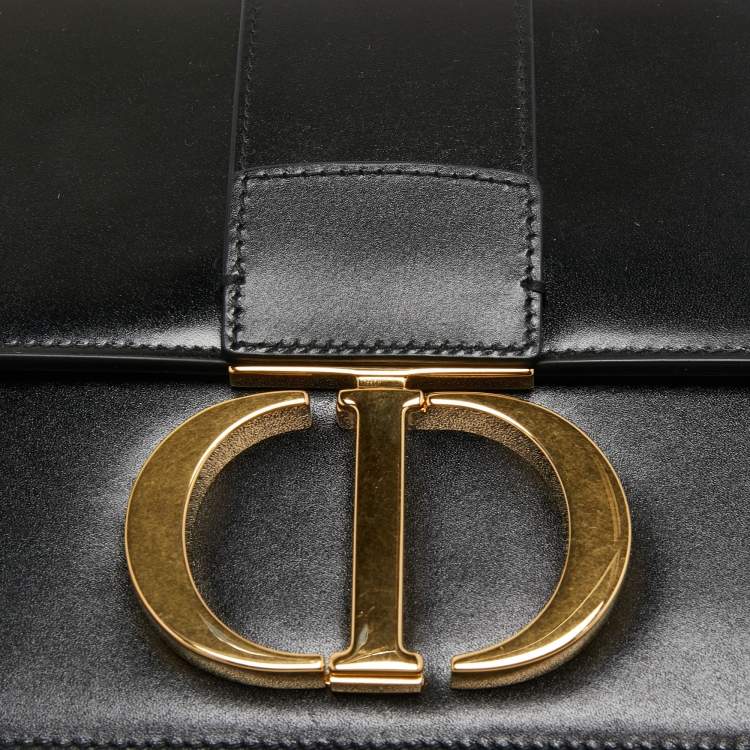 Pre Owned Dior Black Leather 30 Montaigne Shoulder Bag