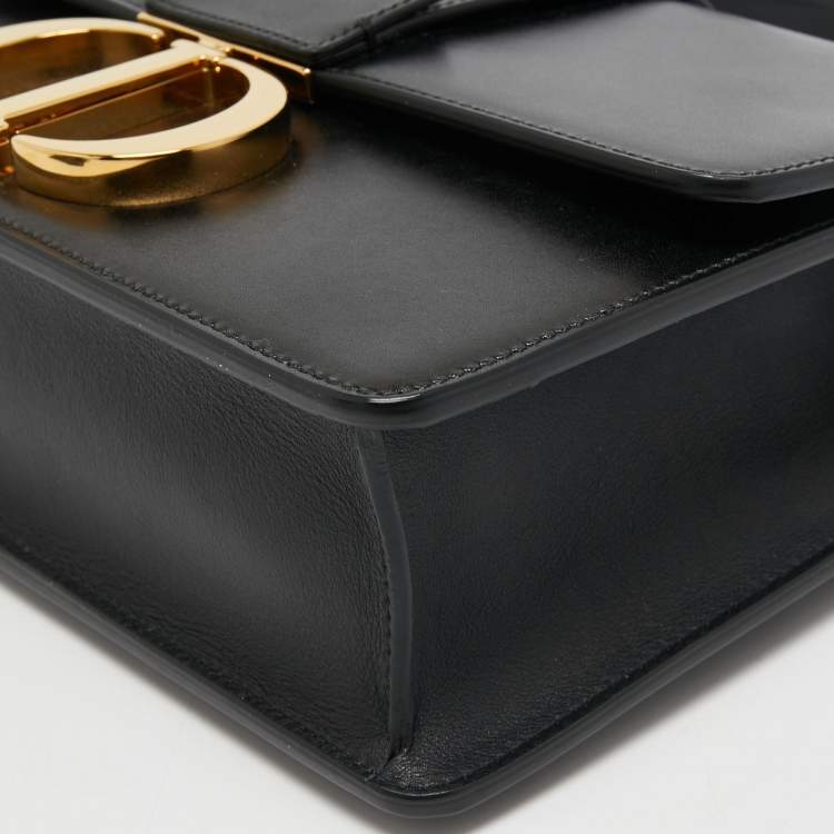 Pre Owned Dior Black Leather 30 Montaigne Shoulder Bag